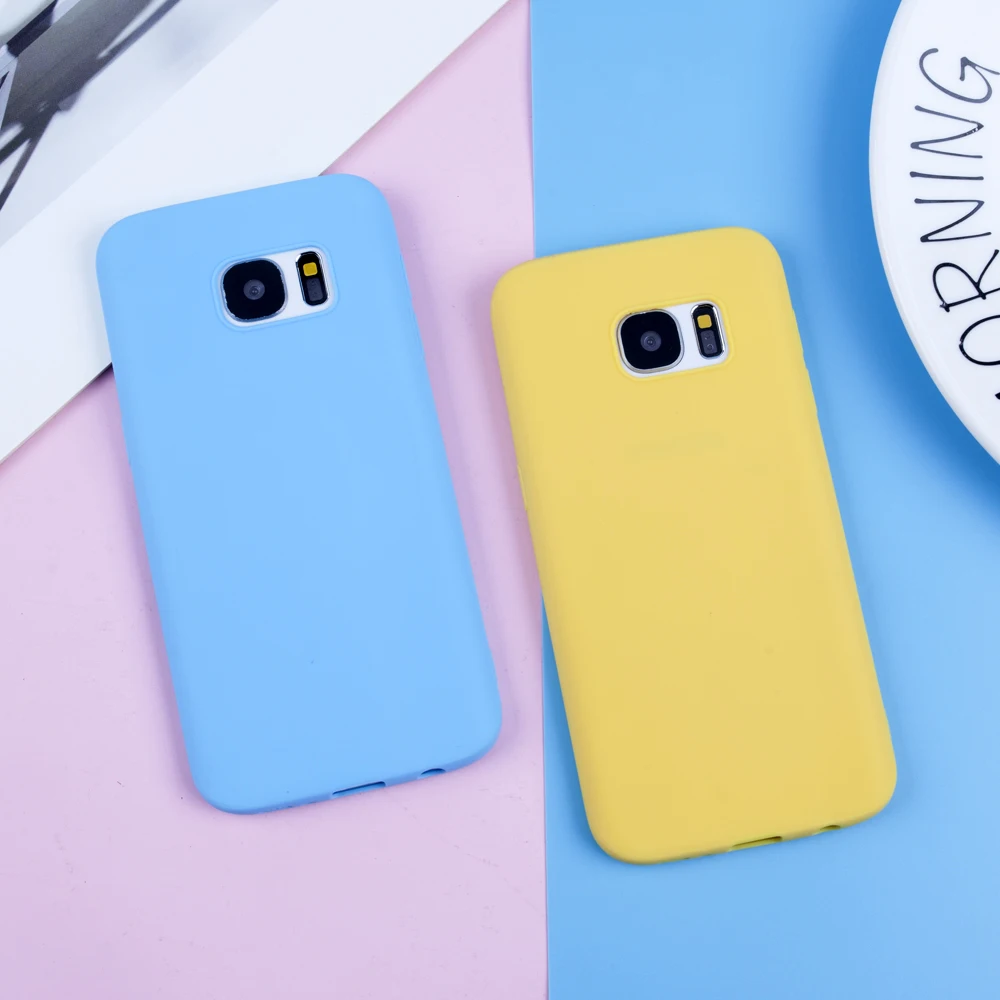 Карамельный цвет чехол для телефона Samsung Galaxy A7 2018 S10 Lite плюс S6 S7 край S8 S9 A5 A6 A8 J4 J6 J5 J7