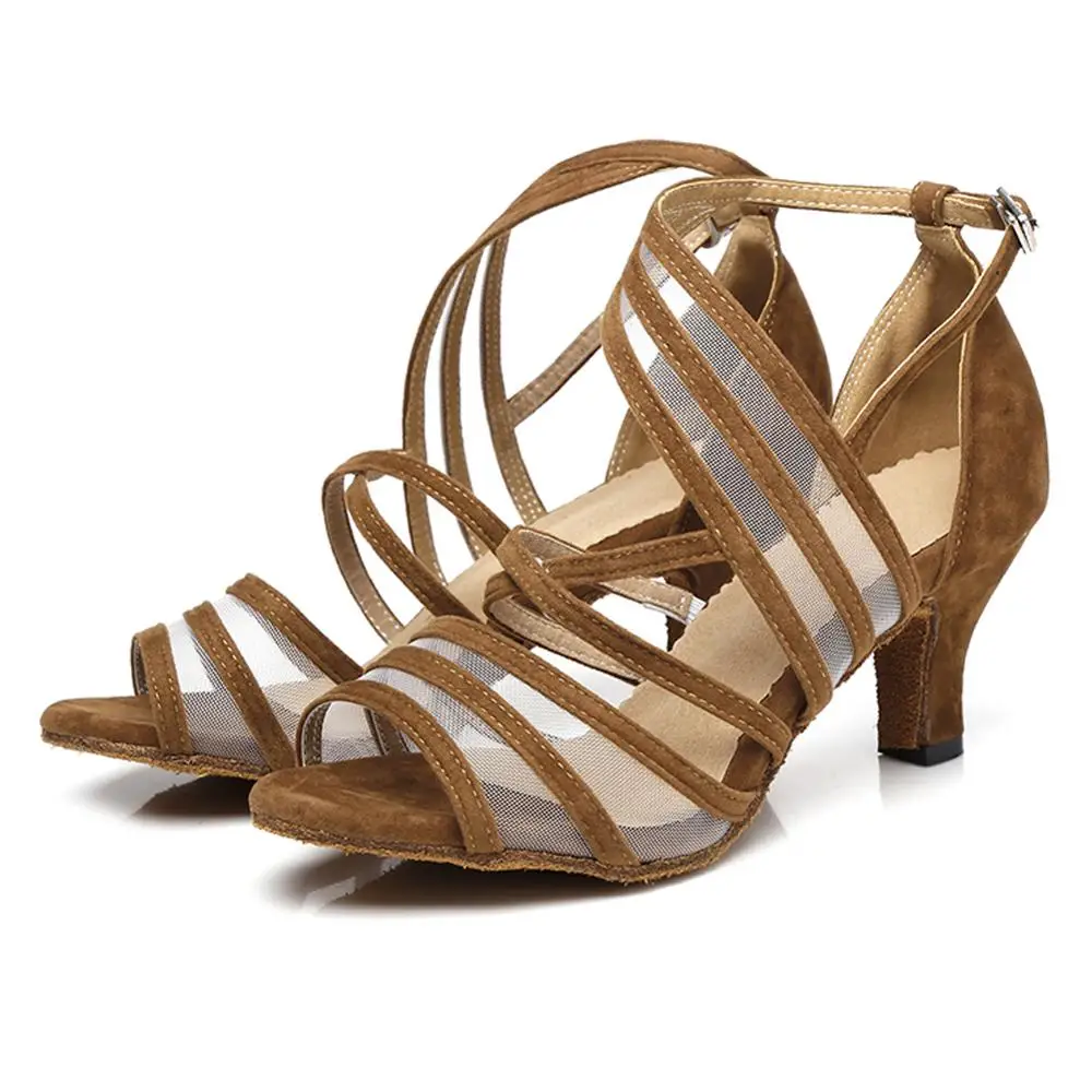 Ballroom Dance Shoes For Women Girls Ladies Tango/Ballroom/Latin High Heeled Sexy Mesh Indoor Dancing Shoes Dropshipping