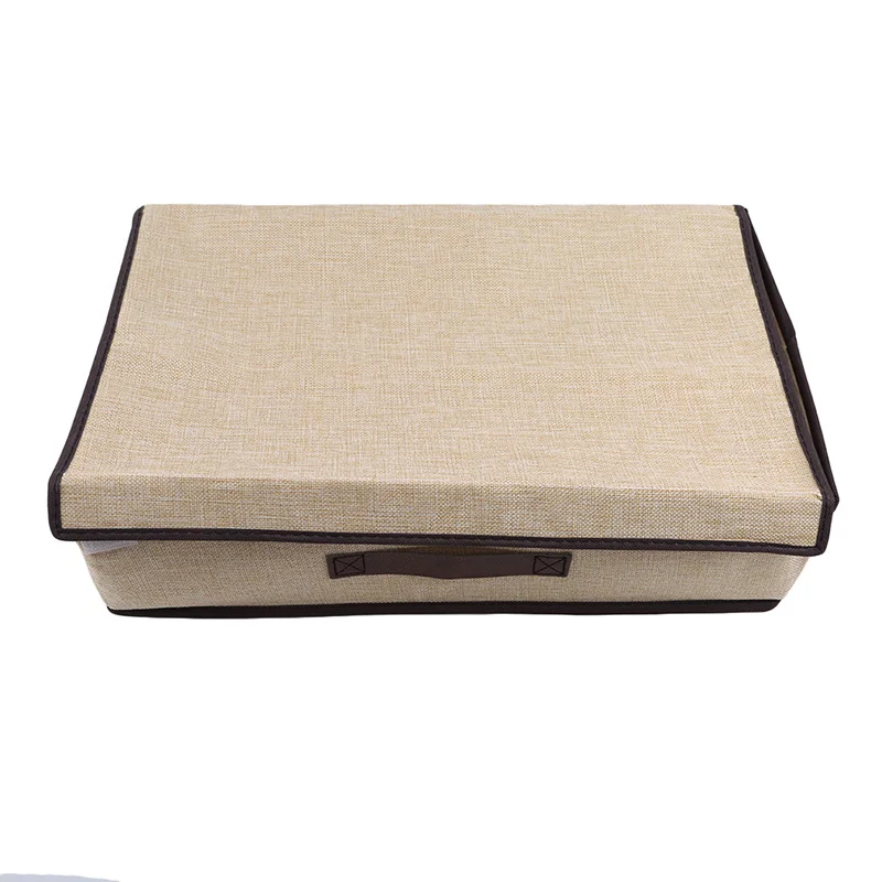 

1PC Multifunction Clothing Storage Organizer 15 Lattice Dustproof Cotton Linen 48*31*12cm Socks Container