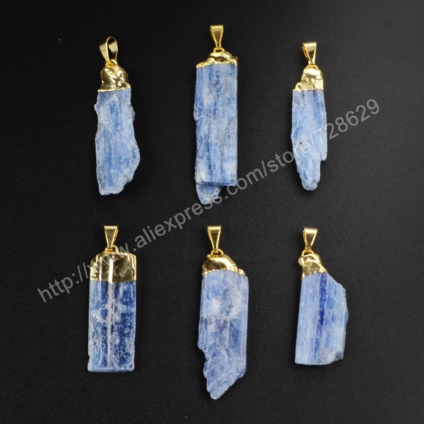BOROSA 5 шт золотой цвет грубый натуральный кинит кулон WX017|natural pendant|pendant goldgold plated pendant