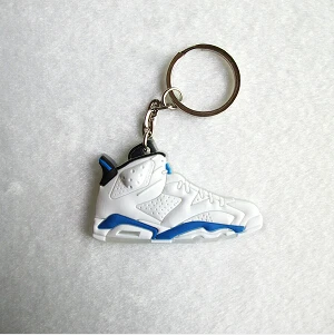 Мини силиконовый Jordan 6 брелок сумка очарование женщины мужчины дети брелок подарки тапки держатель для ключей кулон аксессуары брелок на ключи в виде обуви - Цвет: Photo Color4