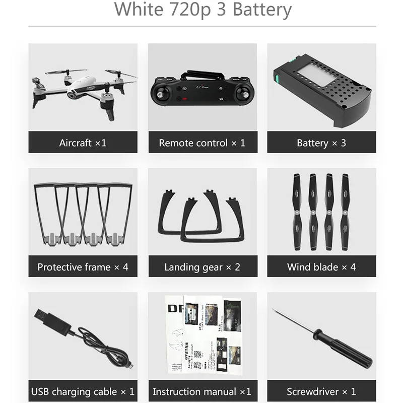 720P White 3B Dual SG106 Wifi Радиоуправляемый Дрон 4K 1080P 720P HD Двойная камера оптический поток воздушный Квадрокоптер FPV Дрон длительный срок службы батареи игрушки для детей - Цвет: 720P White 3B Dual