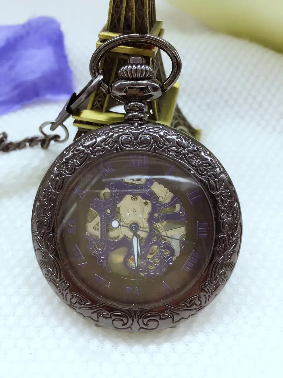 Новый черный прозрачный стеклянный чехол с синими римскими цифрами Механические