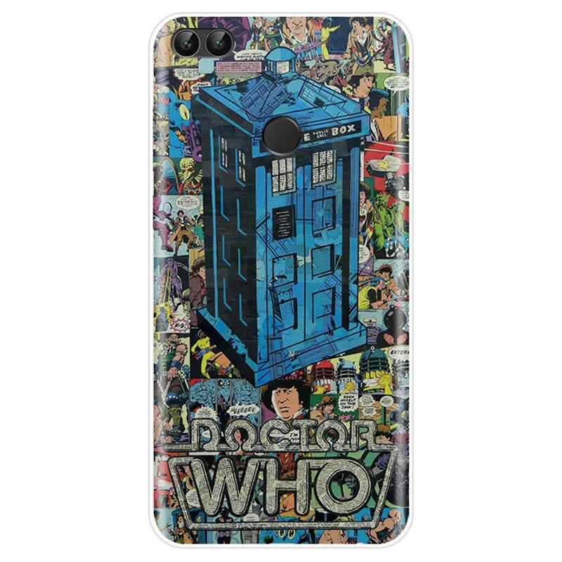 Чехол для телефона Doctor who tardis Синий Мягкий силиконовый чехол Huawei P9 P10 P20 PLUS P30 PRO P8 lite