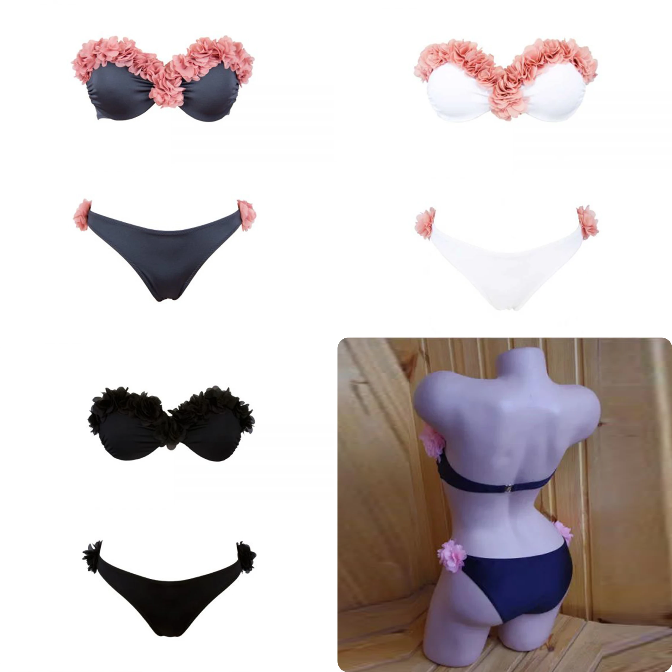 Раздельный купальник бикини Женский комплект из двух предметов мини trajes de banos mujer