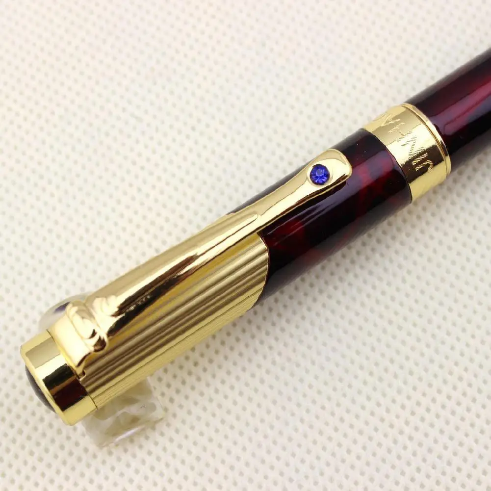 Jinhao 9009 темно-красный и золотой роскошный Алмазный дополнительный тонкий