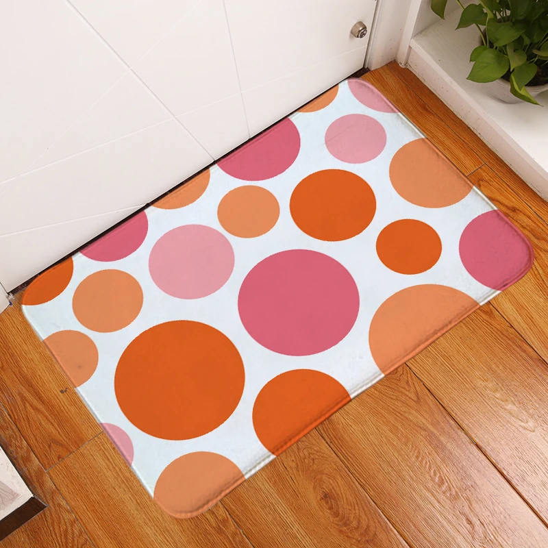 HomeMiYN новый коврик для ванной поп Красочные круги оранжевый розовый фланелевая с
