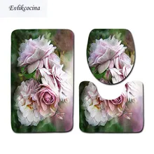 Free Shipping 3pcs Flowers Banyo Bathroom Carpet Toilet U Type Bath Mats Set Non Slip Pad Tapis Salle De Bain Alfombra Bano Free Shipping 3pcs Flowers Banyo Bathroom Carpet Toilet U Type Bath Mats Set Non Slip Pad Tapis Salle De Bain Alfombra Bano