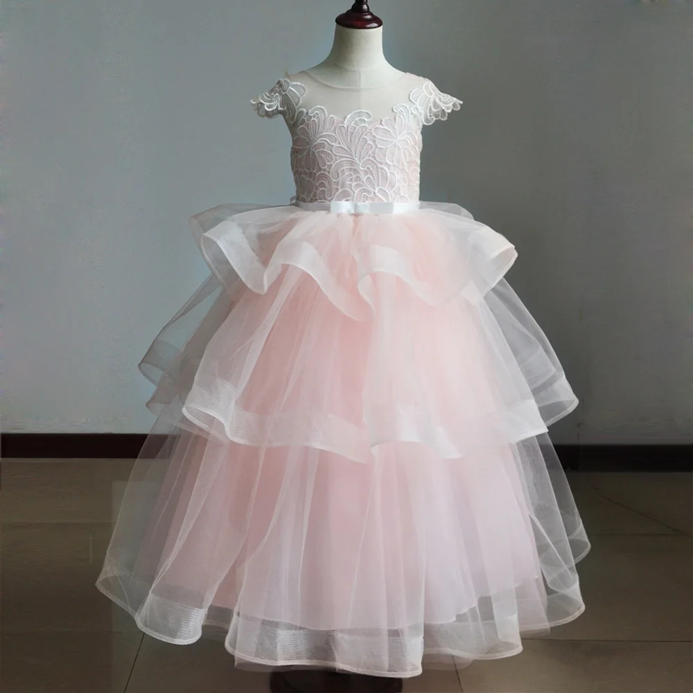 Платье-пачка для девочек детское кружевное платье принцессы из органзы с