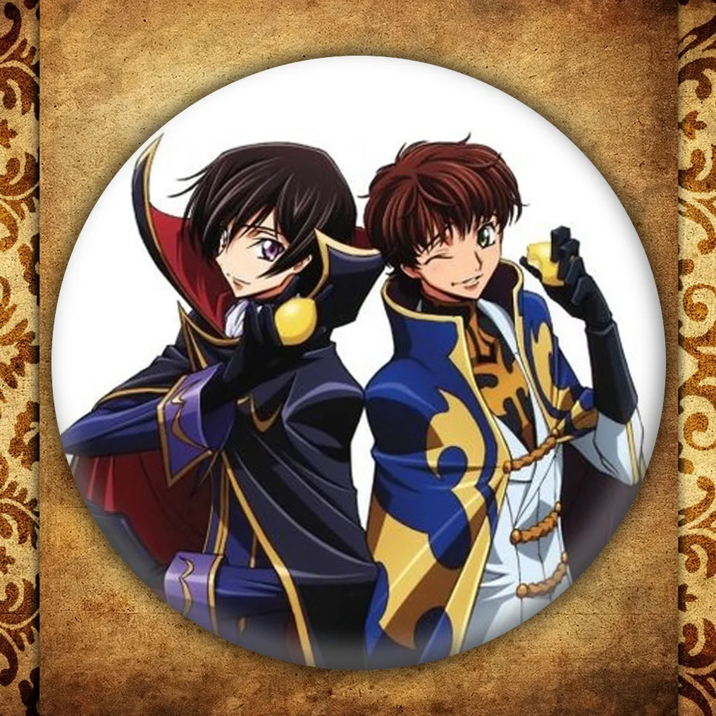 Короткая футболка с героями из японского аниме CODE GEASS Lelouch of the Rebellion бейдж
