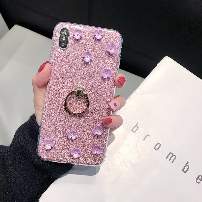 3 в одном блестящий чехол с кольцом для пальца для Asus ZenFone 4 Max Pro 3 Go Live ZB501KL Selfie ZD553KL ZD552KL ZC554KL ZE554KL чехол - Цвет: XSH Rose Gold