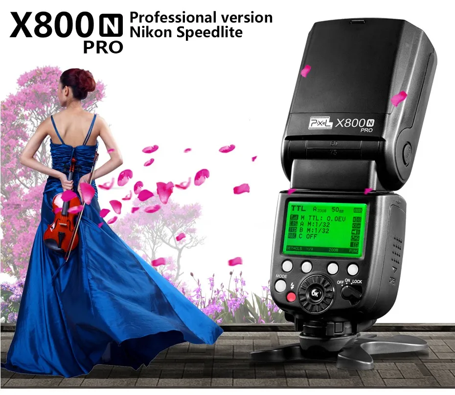 Pixel X800N Pro Flash speed lite для Nikon D7100 D5300 D3100 D700 D90 D750 ITTL HSS Высокоскоростная синхронизация Внешняя вспышка PK JY-680A