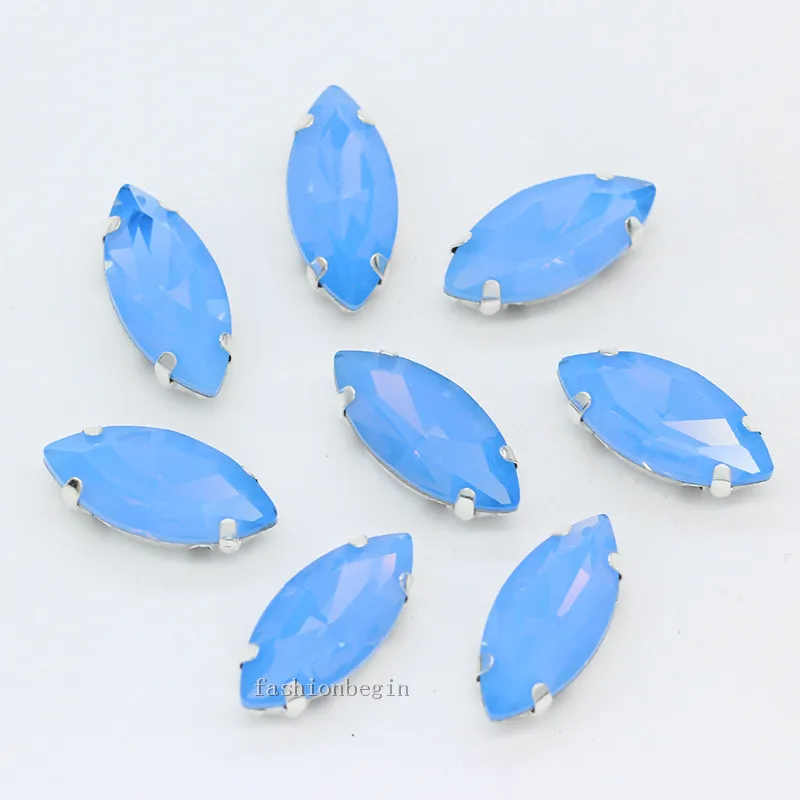 12p 7x15mm Наветт белый/зеленый/розовый/голубой опал пришить костюм аксессуары