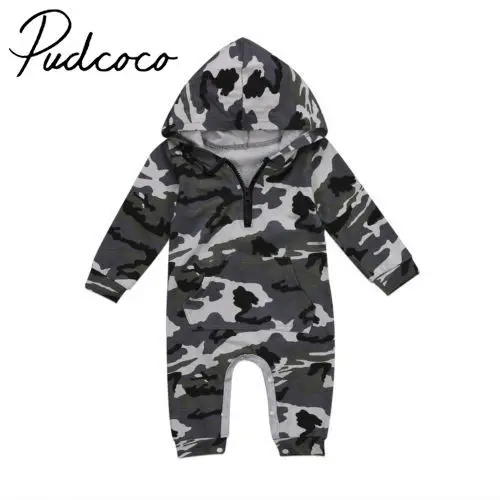 

Newborn Infant Baby Boy Kids Romper Camo Jumpsuit Hoodie Playsuit Kids Clothes Outfit 0-24 Months