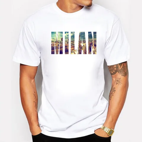 Брендовая одежда, мужская футболка, Международная мода, капитал Милан, дизайн, принты, фитнес, хип-хоп, мужские футболки, camiseta