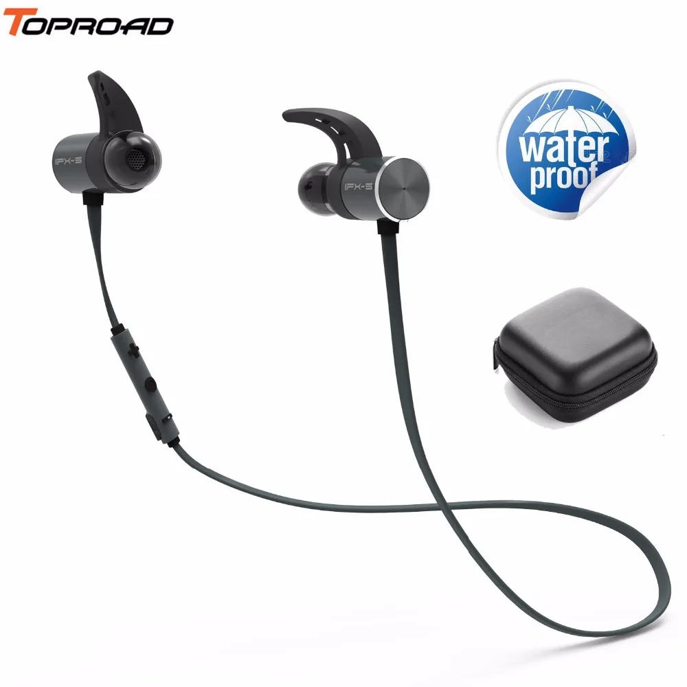 TOPROAD Bluetooth наушники беспроводные стерео Бас водонепроницаемые с микрофоном