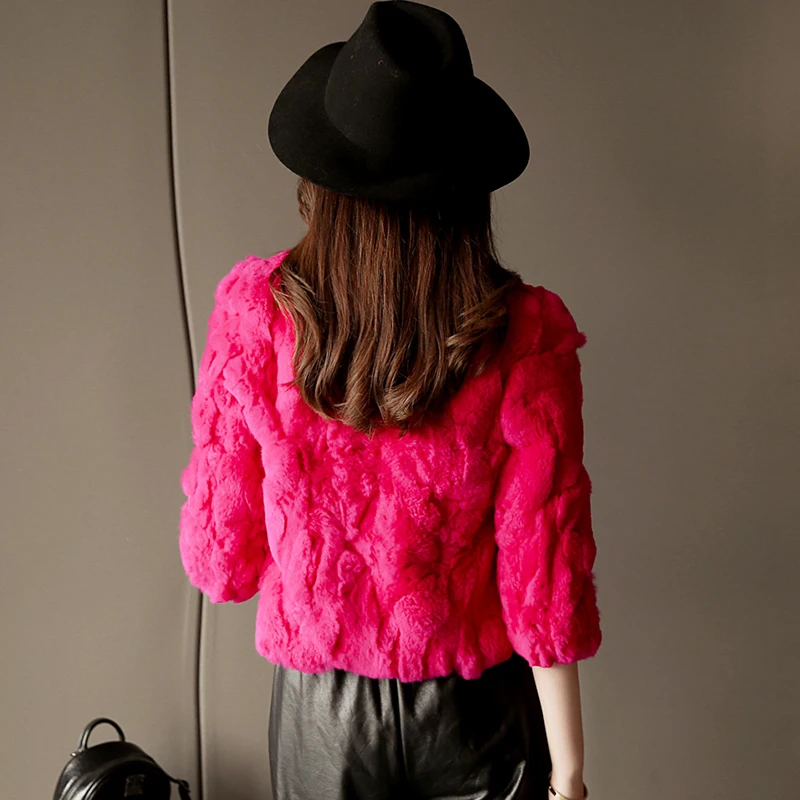 Ифура 2021 женские зимние натурального меха куртка с мехом кролика рекс милые