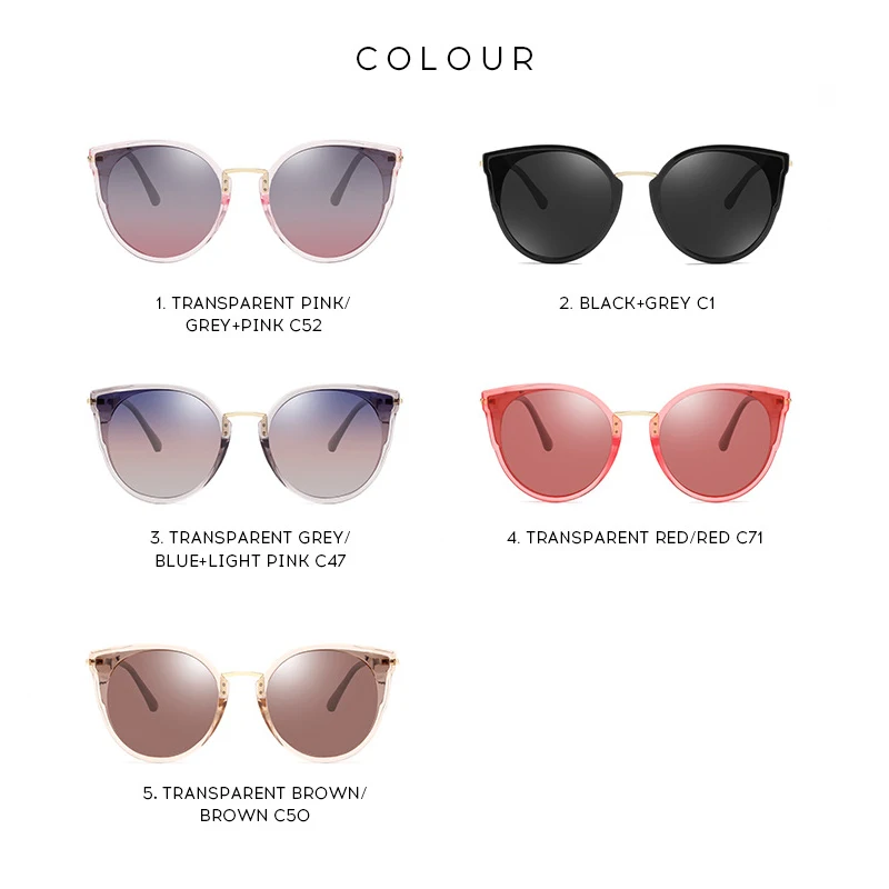 Женские поляризованные солнцезащитные очки RBEWTP красные зеркальные с градиентом