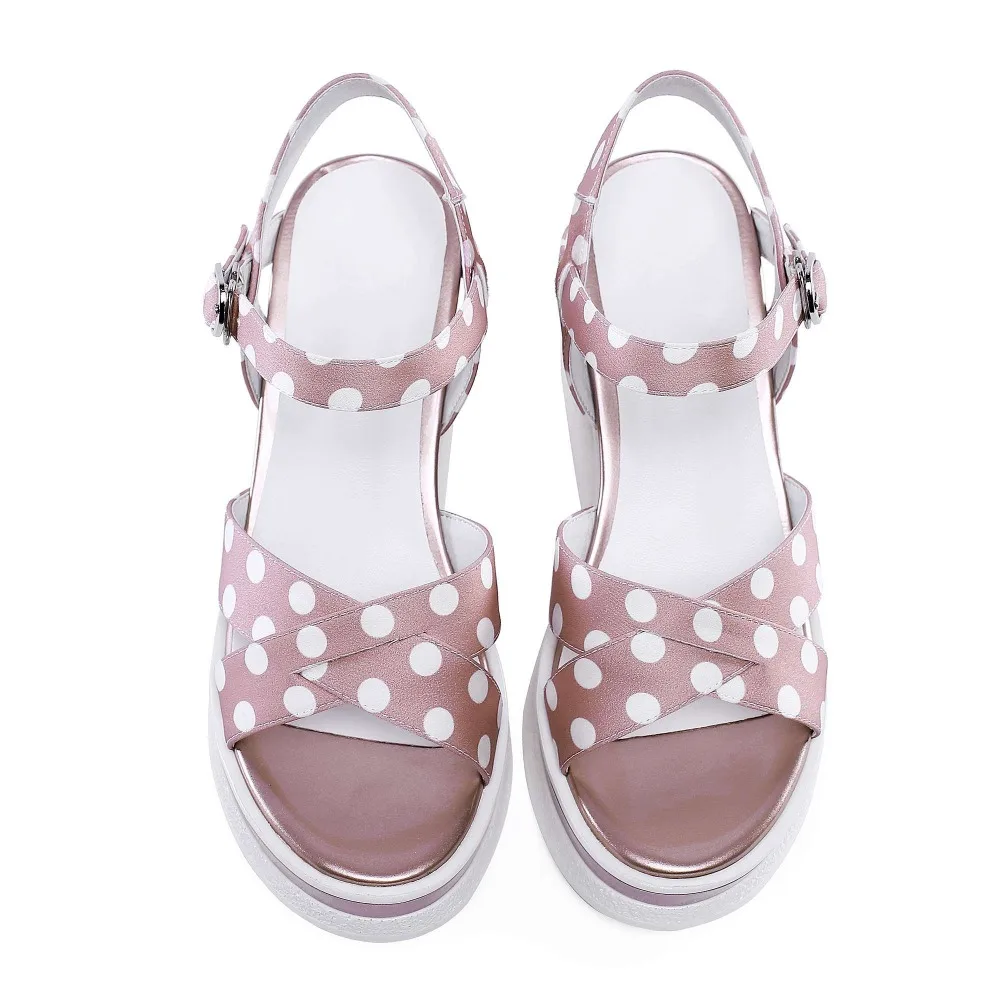 Женские сандалии Vichelo на высоком каблуке Классические босоножки в горошек с