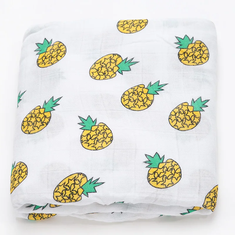 pineapple Детские одеяла для новорожденных, реквизит для фотосъемки, детские подгузники из муслина, бамбуковое Хлопковое полотенце для ванной - Цвет: pineapple