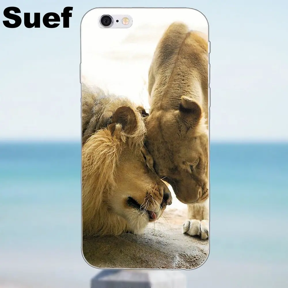 Suef лев Король Симба и Нала любовник для iPhone X 4 4S 5 5S 5C SE 6 6S 7 8 Plus Samsung Galaxy A3 A5 J1 J3 J5 J7 2016