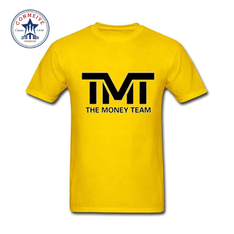 Новая популярная забавная футболка для мужчин TMT The Money Team, Хлопковая мужская футболка с принтом, летние мужские футболки с короткими рукавами, свободные буквы - Цвет: yellow