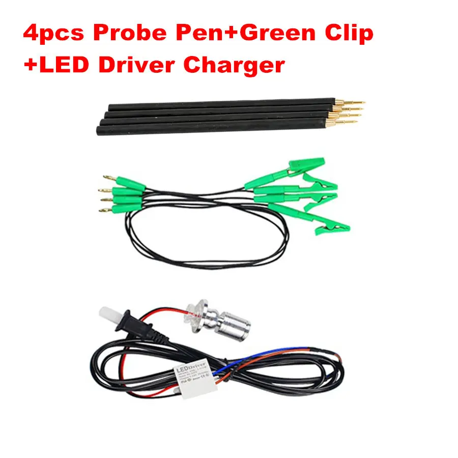4PCS GREEN LED 4 шт. BDM Рамка 4 зонда с соединительным кабелем для Запасные иглы для KESS KTAG FGTECH BDM100 CMD светодиодный BDM Рамка ECU программист - Цвет: 4PCS GREEN LED