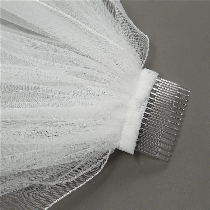 Angel Tree Simple Style Bridal Veils Wedding Accessories 3M Long 1.5M Width Two Layers Pencil Edge Tail Veil with Comb | Свадьбы и