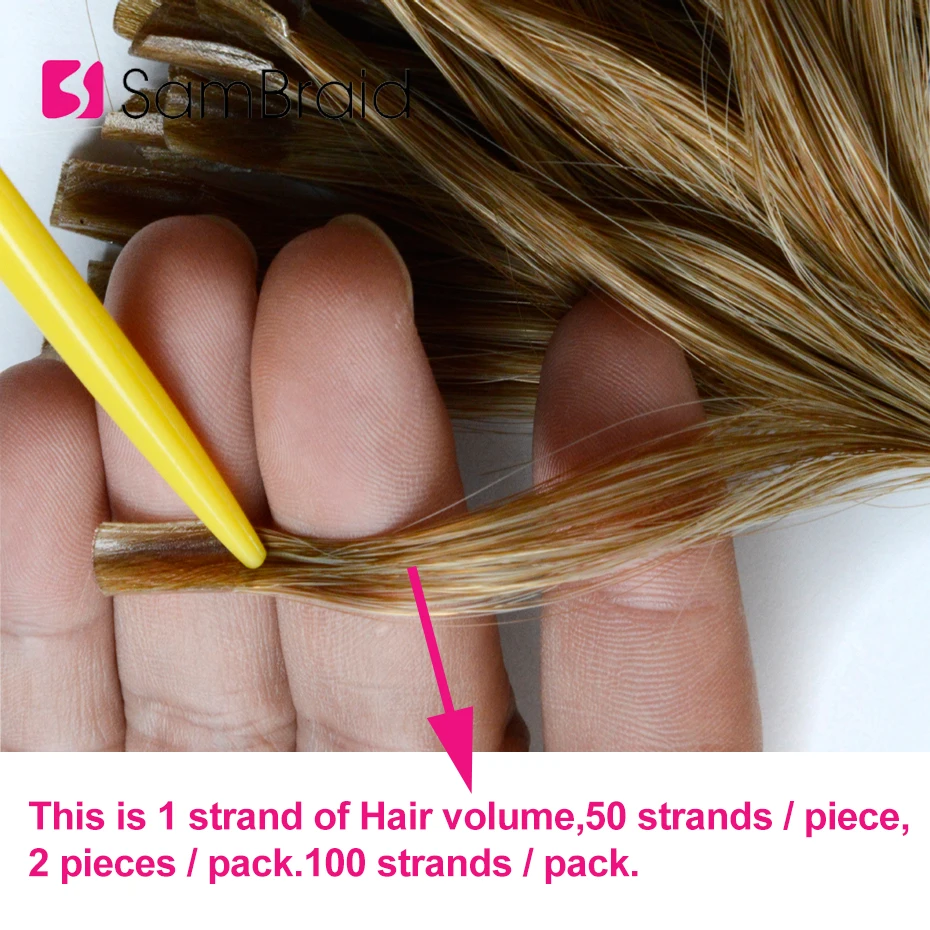 Sambraid 22 Inch Crochet Braid Hair Extensions 100pcs/Pack Machine Made Synthetic Braiding Hair Extensions For Women