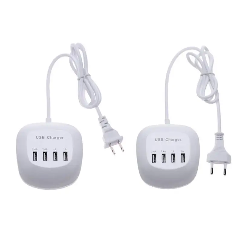 Универсальный 4 Порты и разъёмы USB Зарядное устройство адаптер 1A/2.4A путешествия