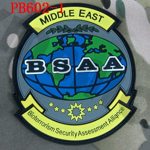3D ПВХ патч Biohazard зонтик BSAA Европа Дальний Восток Северная Америка Южная Америка Резиновый патч - Цвет: PB602