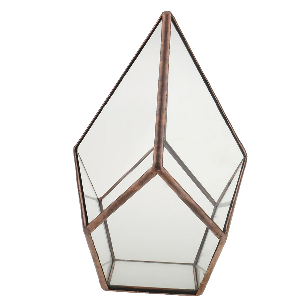12x12x17cm Copper 4 размера воздушный горшок Настольный суккулент Алмазный стеклянный геометрический Террариум коробка мох папоротник цветочный горшок сад украшение дома подарок - Цвет: 12x12x17cm Copper