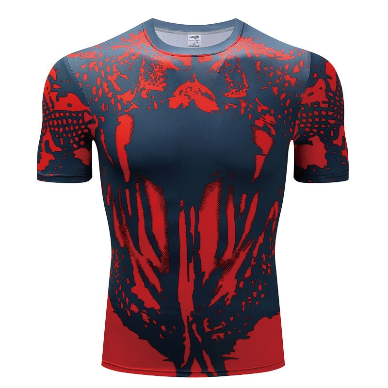 2019 New Mens Summer Skull Print Men Short Sleeve T-shirt 3D T Shirt Casual Breathable Plus-size | Мужская одежда