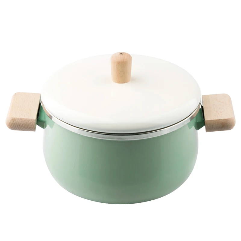 

Casserole Porcelain Soup Pot Milk Pot Home Simple Style Nordic Wind Thickening Baby Rice Paste Enamel Stew Pot Anti-scald