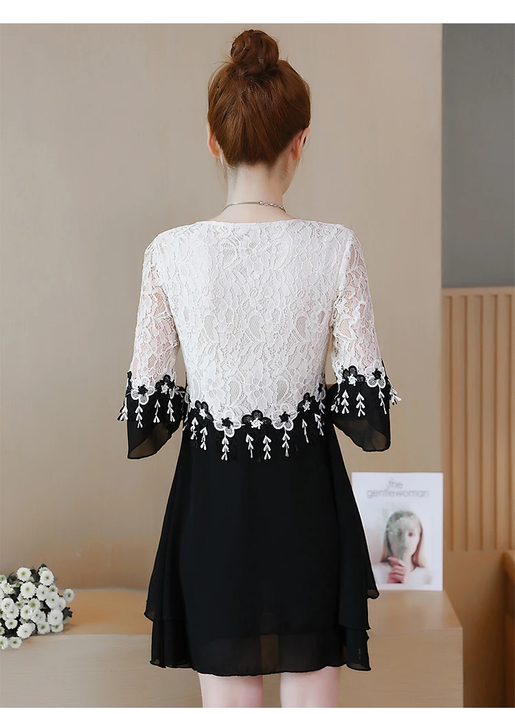 Женское кружевное лоскутное платье большого размера плюс XXL XXXL 3XL XXXXL 4XL 5XL тонкое