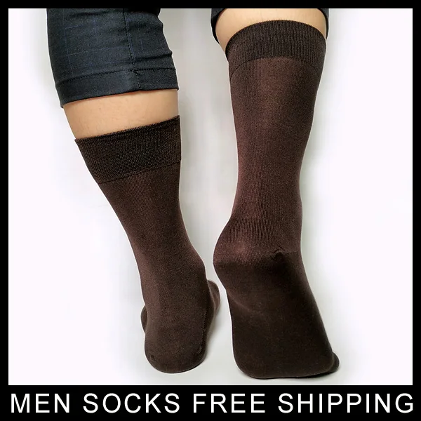 Носки мужские классические хлопок кофейного цвета формальные пикантные с