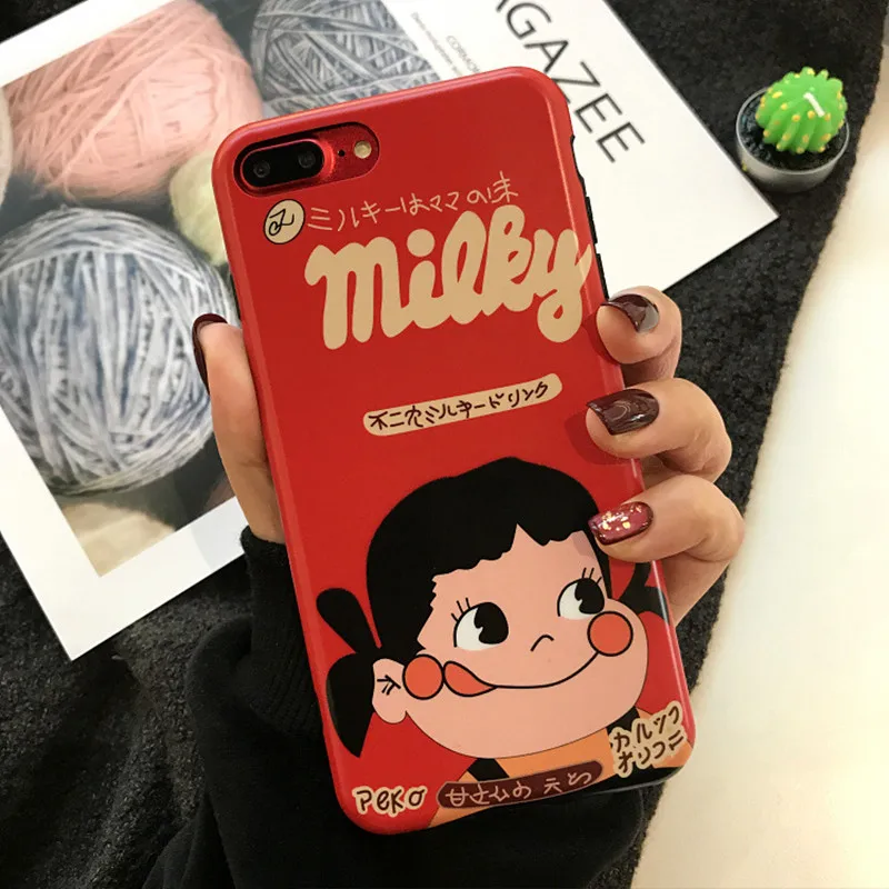 Phone Case Japan Korea Little Boy Girl Letter Cartoon Cases for iphone X 6 6S plus 7 7plus 8 8plus Silicone soft cover case | Мобильные