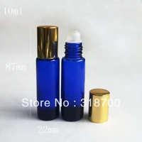 high quality 24lot 10ml portable empty blue glass roll on bottle roll on glass bottle essential oil usecosmetic packing