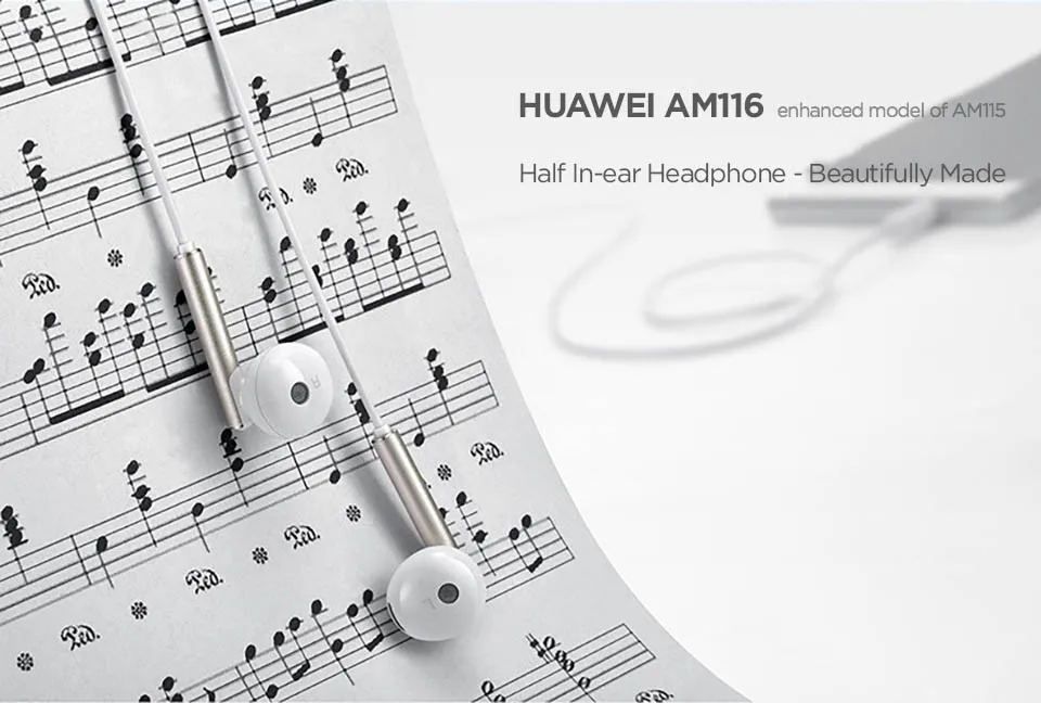 Оригинальные металлические наушники huawei Honor AM116 с микрофоном и регулятором громкости для huawei P7 P8 P9 P10 Plus Honor 5X 6X mate 7 8 9
