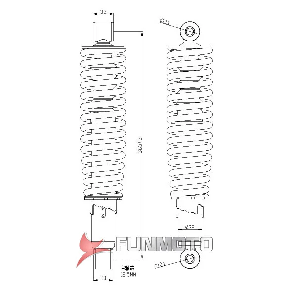 

2pcs front and 2pcs rear shock absorber air damping of HISUN700CC ATV HS 700CC ATV