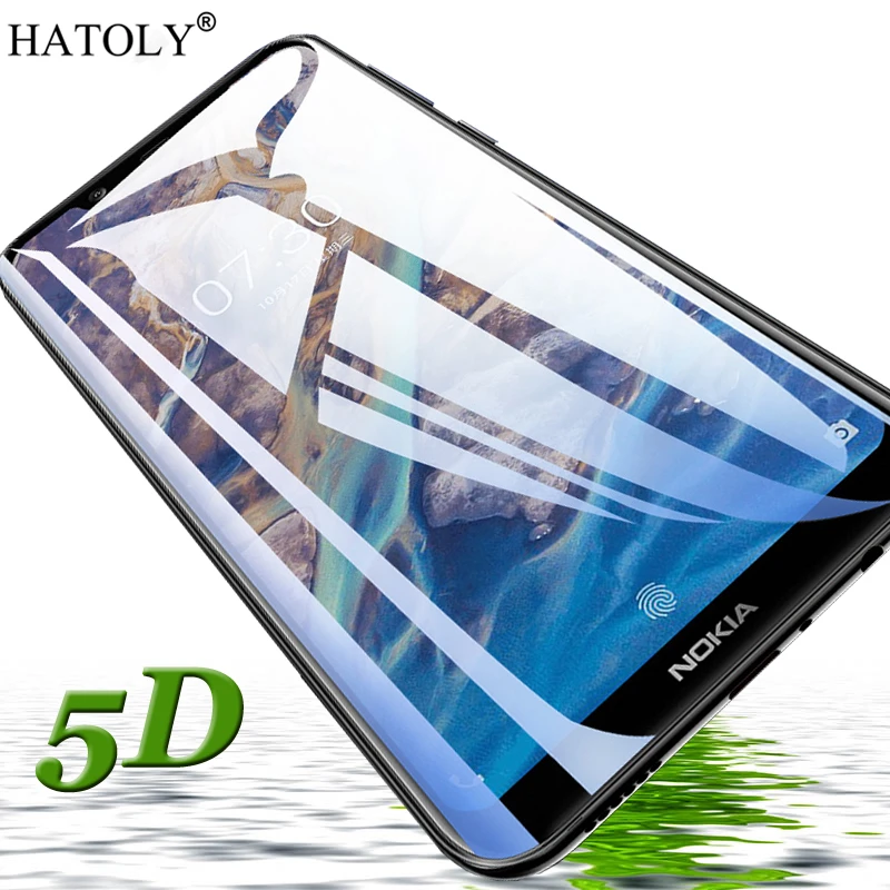 5D закаленное стекло для Nokia 8 1 стеклянная пленка клей полное покрытие
