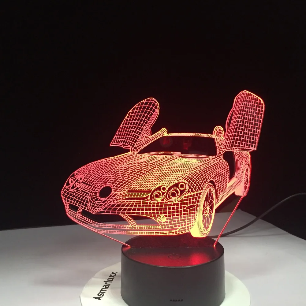 Ножничные двери новинка спортивный автомобиль 3D лампа USB Ночной светильник