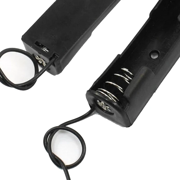 2pcs Spring Clip Black Plastic 1 x 1.5V AA Battery Case Holder |