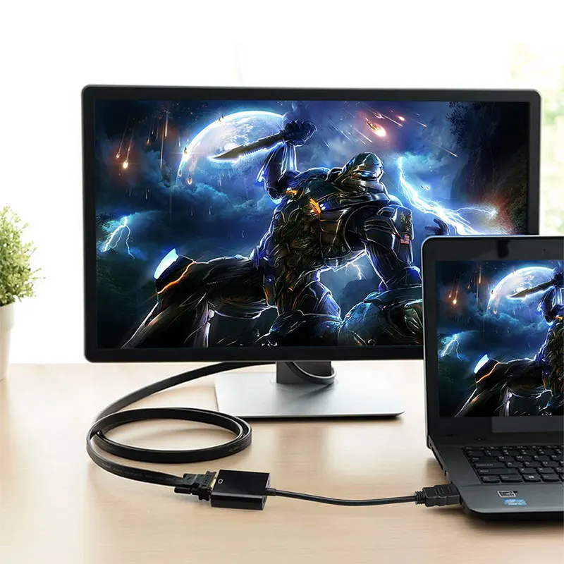 Адаптер hdmi-vga кабель аналоговый в цифровой видео аудио конвертер Выход 1080 P HD 3 5 mmAUX