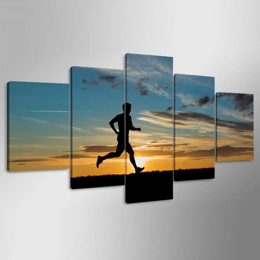 5 panel Running movement hd Art print canvas art wall framed paintings for living room picture ID-603 | Дом и сад