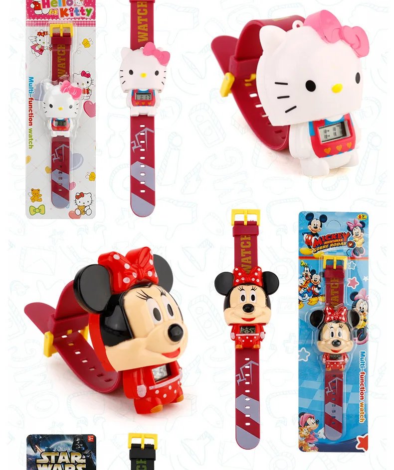 Детские часы Relogio Infantil hello kitty детские Мультяшные часы модные детские часы для девочек и мальчиков милые резиновые кожаные электронные часы подарки