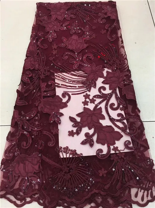 Sequined Style African High Quality Net Wedding Lace Fabric 2018 New Nigeria Sequins Guipure Tulle Sewing Evening Dress Material | Дом и сад
