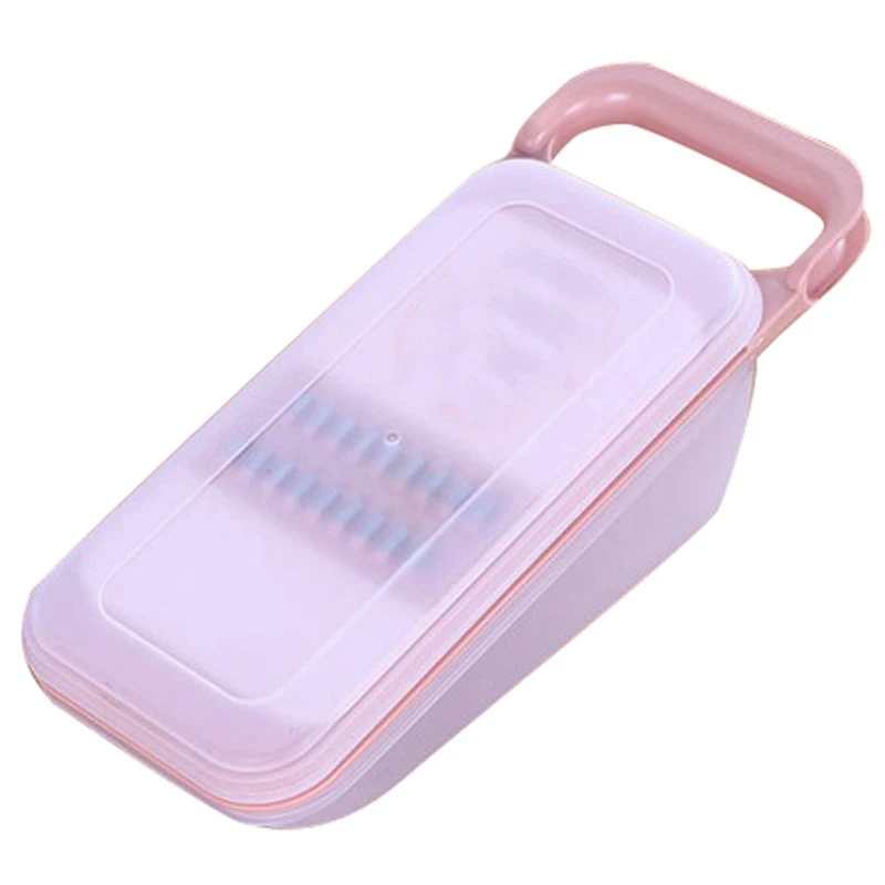 Vegetable Cutter with Steel Blade Mandoline Slicer Potato Peeler Carrot Cheese Grater vegetable slicer Kitchen Accessories - Color: Pink