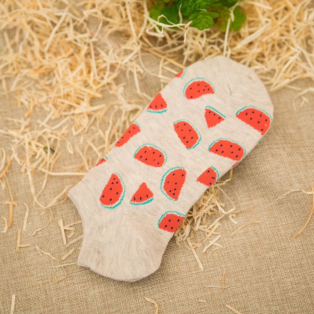 Женские Жаккардовые хлопковые тонкие носки дикие неглубокие башмачки