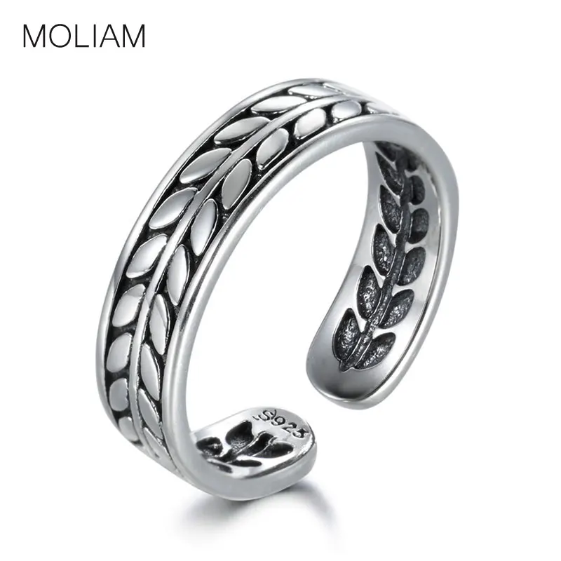 Женское кольцо MOLIAM регулируемое Винтажное из стерлингового серебра 925 пробы